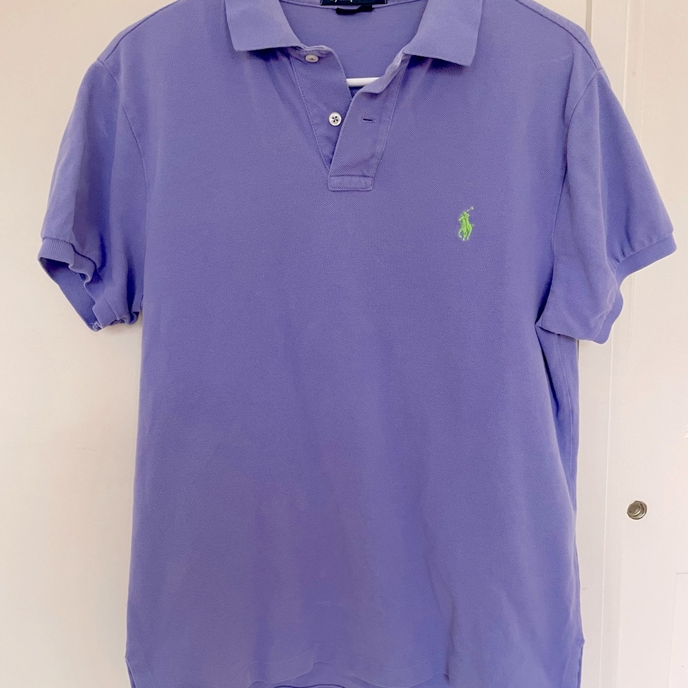 Polo Ralph Lauren pique polo men medium custom fit lavender